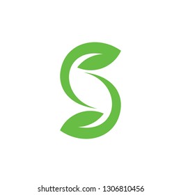 letter s simple geometric leaf curves simple logo