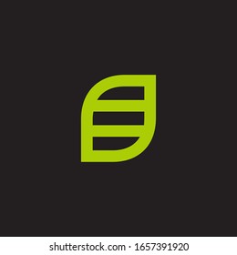 letter s simple geometric leaf symbol, line art design logo vector