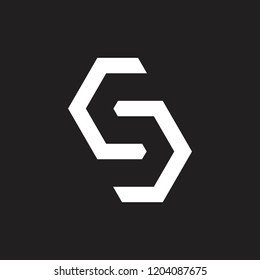 letter s simple geometric negative space logo