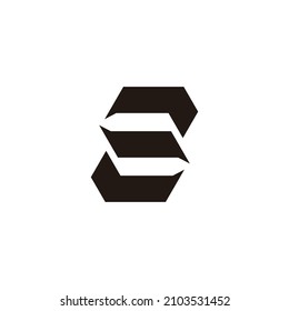 letter s simple geometric polygon logo vector