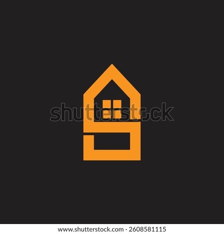 letter s simple house window geometric logo vector 