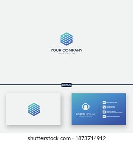 Buchstabe S einfaches Logo, hexagonal S Logo