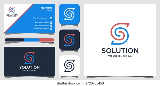 Elemento de diseño de logotipo de línea simple de letra S
