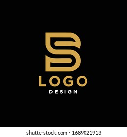 Letter S Simple Logo with Modern Gold Color