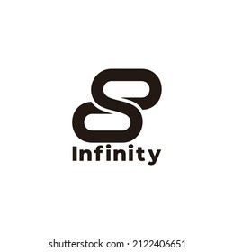 letter s simple loop infinity line geometric logo vector