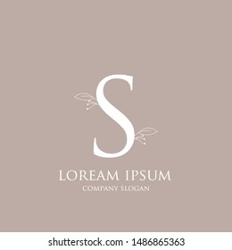 Letter S Simple and minimal botanical logo. Creative Vector logo.