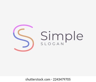 Letter S Simple Minimal Minimalist Modern Monogram Vector Logo Design