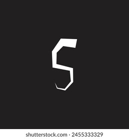 letter S simple tree branch symbol logo vector