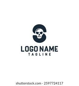 Letter s and skull logo vector