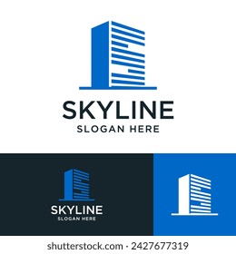 letter s skyline logo design vector illustration