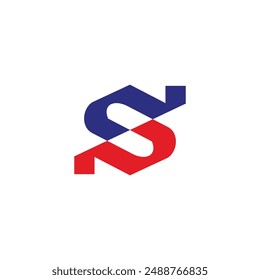 Vector de logotipo geométrico simple y colorido de la letra s 