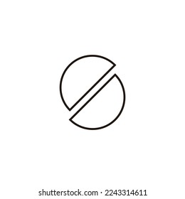 Letter S slice, line geometric symbol simple logo vector