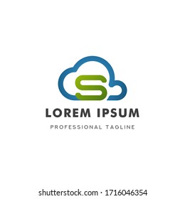 Letter S Smart Cloud Logo Icon Template Design