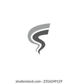 letter s smoke 3d flat logo vector 