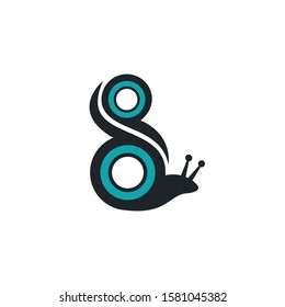 Letter S snail vector logo design.	
