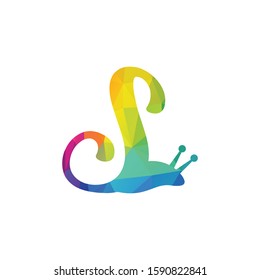 Letter S snail vector logo design.	