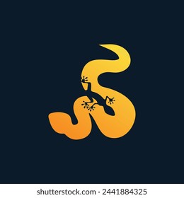 Letter S Snake and Gecko Logo Design, illustration, graphic, vector.