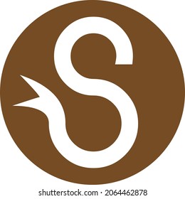 Diseño del logotipo de la serpiente de la letra S, plantilla, círculo , vector , sin fondo