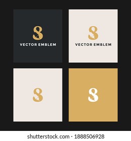 letter s snake logo vector design template