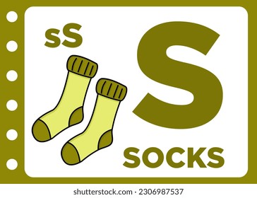 letter S is for socks. kids fun game