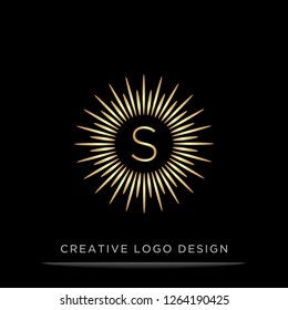 Letter S solar Logo Design Template. Vector light Logo Illustration