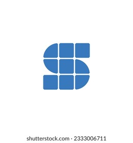 Letter S Solar panel logo design