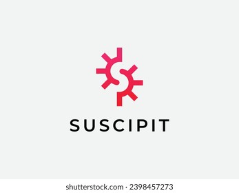 letter S solar sun logo design