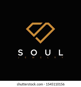 letter S for soul jewellery luxury logo