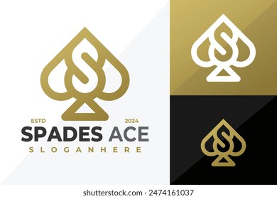 Letter S Spade Ace logo design vector symbol icon illustration