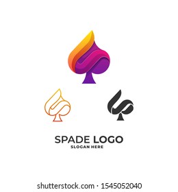 Letter S Spade with Circle, Colorful Style Design Vector Illustrations. it is suitable for the casino industry, the night world, card games, and other industries.