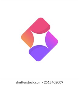 Letter S with a spark of light - abstract shape with modern gradient logo design - editable vector