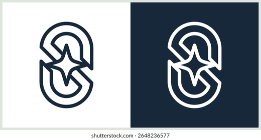 letter S spark logo line minimalist vector