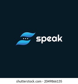 Plantilla de diseño de iconos con el logotipo de la letra S Speak Concept