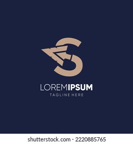 Letter S Spear Logo Design Vector Icon Graphic Emblem Illustration