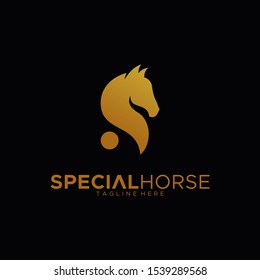 letter S for special horse logo design unique