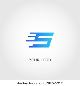 letter s speed logo. gradation color template design vector