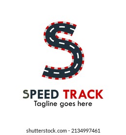 letter s with Speed track logo template illustration,