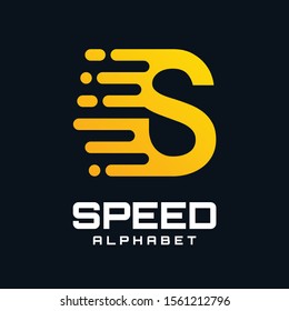 Letter S Speed Vector Logo Design. S letter font with Moving or Speed Design. Speed Icon.