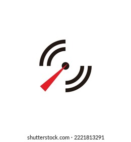 Letter S speedometer geometric symbol simple logo vector