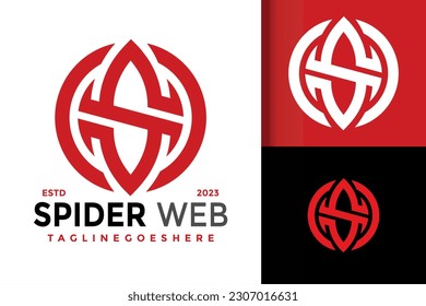 Letter S Spider Web Logo vector icon illustration