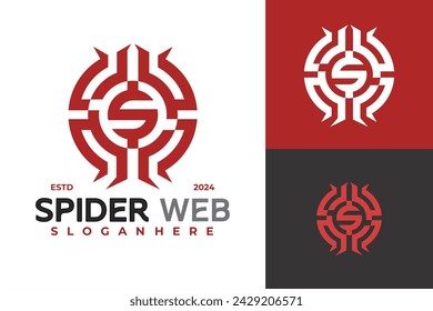 Letter S Spider Web Logo design vector symbol icon illustration