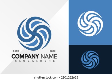 Letter S Spin Circle Logo Design Vector illustration template