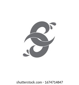 letter s splash water flat design symbol logo vector