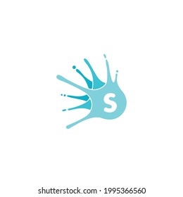letter s splash water gradient colors logo vector