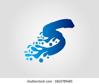 Letter S With Splash Water Logo Template Vector.