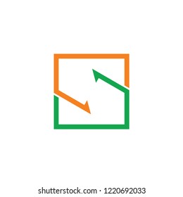 letter s square arrows logo vector