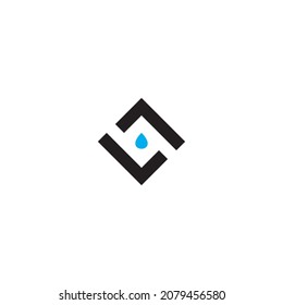 Buchstabe S, Wassertropfen, einfaches Symbol, Vektorsymbol