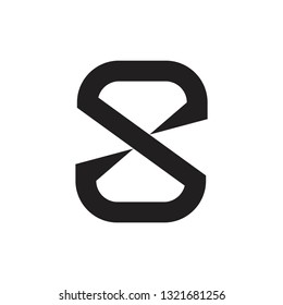 letter s square geometric design logo vector