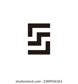 Letter s in S square geometric symbol simple logo vector
