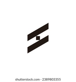 Letter S square, knife geometric symbol simple logo vector
